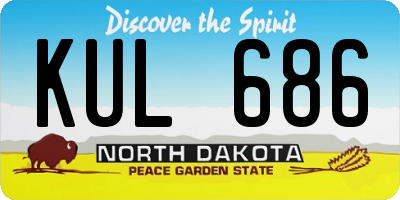 ND license plate KUL686