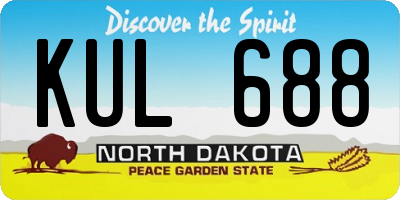 ND license plate KUL688