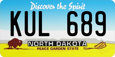 ND license plate KUL689