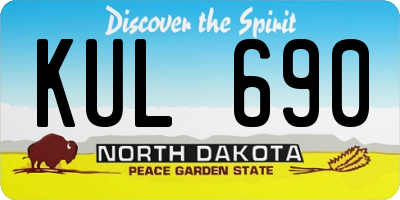 ND license plate KUL690
