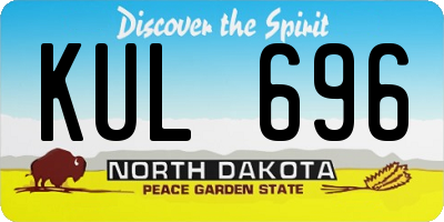 ND license plate KUL696