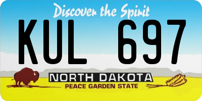 ND license plate KUL697