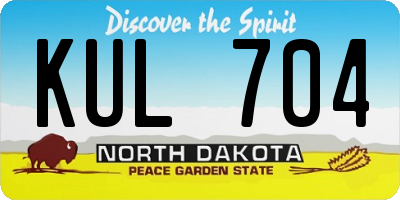 ND license plate KUL704