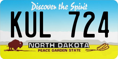 ND license plate KUL724