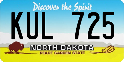 ND license plate KUL725