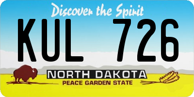 ND license plate KUL726