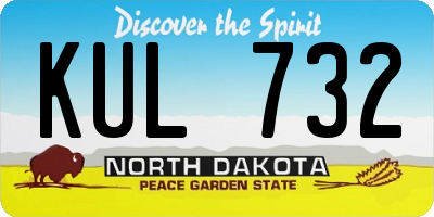 ND license plate KUL732