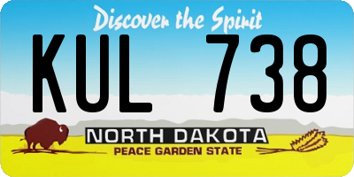 ND license plate KUL738