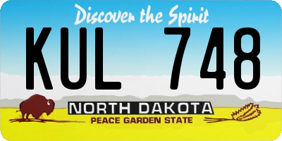 ND license plate KUL748