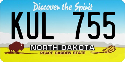 ND license plate KUL755