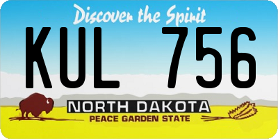 ND license plate KUL756