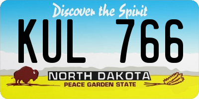 ND license plate KUL766