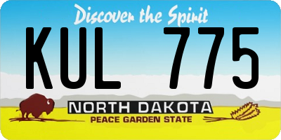 ND license plate KUL775