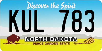 ND license plate KUL783