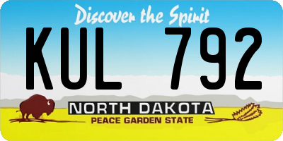 ND license plate KUL792