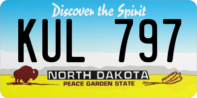 ND license plate KUL797