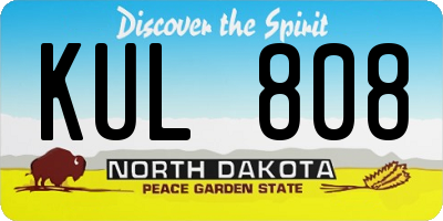 ND license plate KUL808
