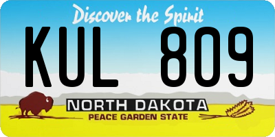 ND license plate KUL809