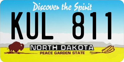 ND license plate KUL811