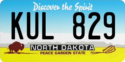 ND license plate KUL829