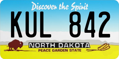 ND license plate KUL842