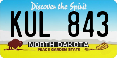 ND license plate KUL843