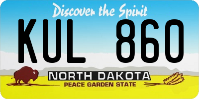 ND license plate KUL860
