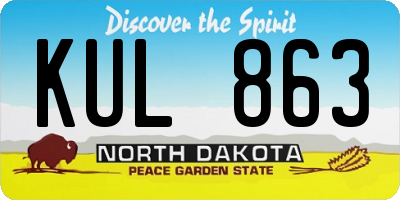 ND license plate KUL863
