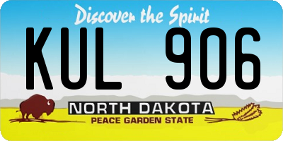 ND license plate KUL906