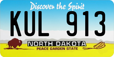 ND license plate KUL913