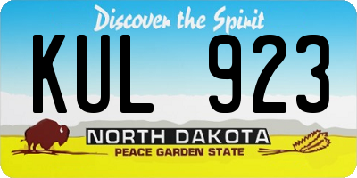 ND license plate KUL923