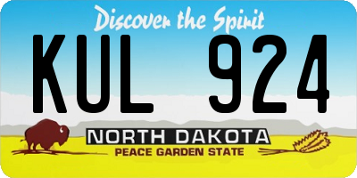 ND license plate KUL924