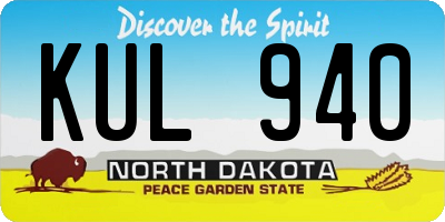 ND license plate KUL940