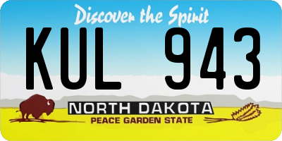 ND license plate KUL943
