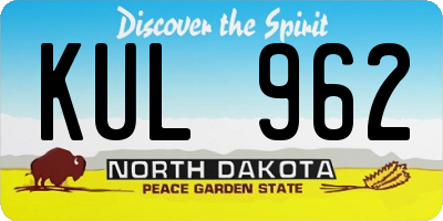 ND license plate KUL962