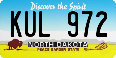 ND license plate KUL972