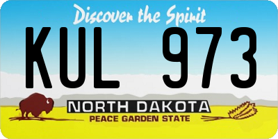 ND license plate KUL973