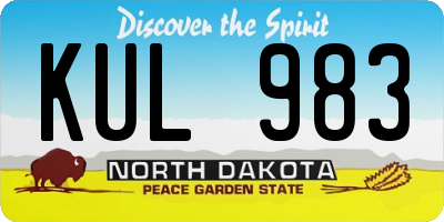 ND license plate KUL983