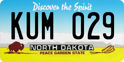 ND license plate KUM029