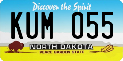 ND license plate KUM055