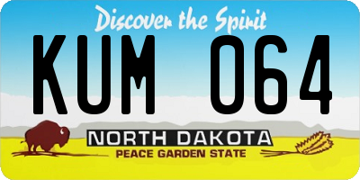 ND license plate KUM064