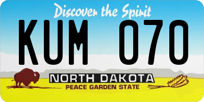 ND license plate KUM070