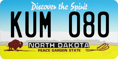 ND license plate KUM080