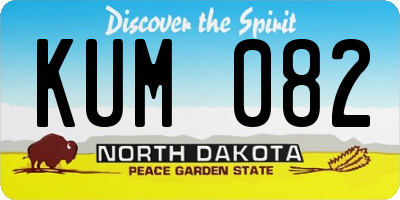 ND license plate KUM082