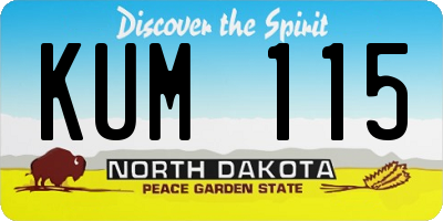 ND license plate KUM115