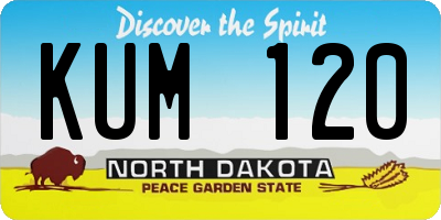 ND license plate KUM120