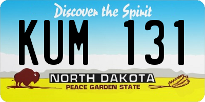 ND license plate KUM131