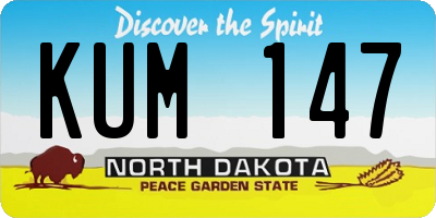 ND license plate KUM147