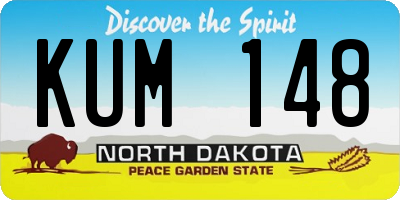 ND license plate KUM148