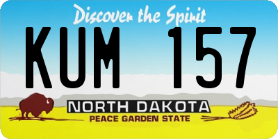 ND license plate KUM157